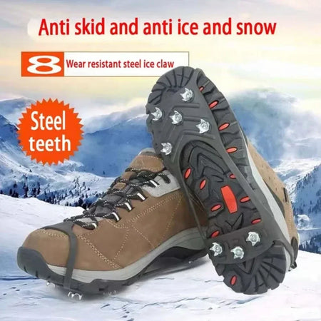 8 Teeth Anti-Slip Ice Gripper Spikes for Shoes
