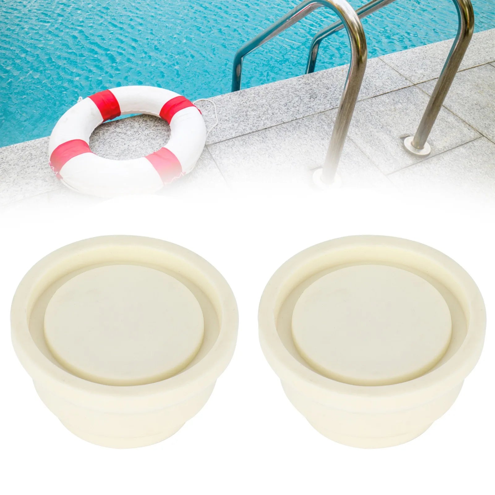 2Pcs Swimming Pool Ladder Rubber Plug - Durable Bumper Default Title