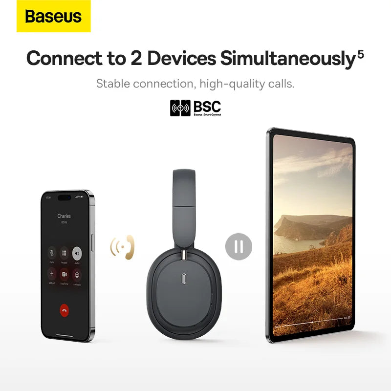 Baseus Wireless Headphones &ndash; 70 Hour Battery Life HiFi