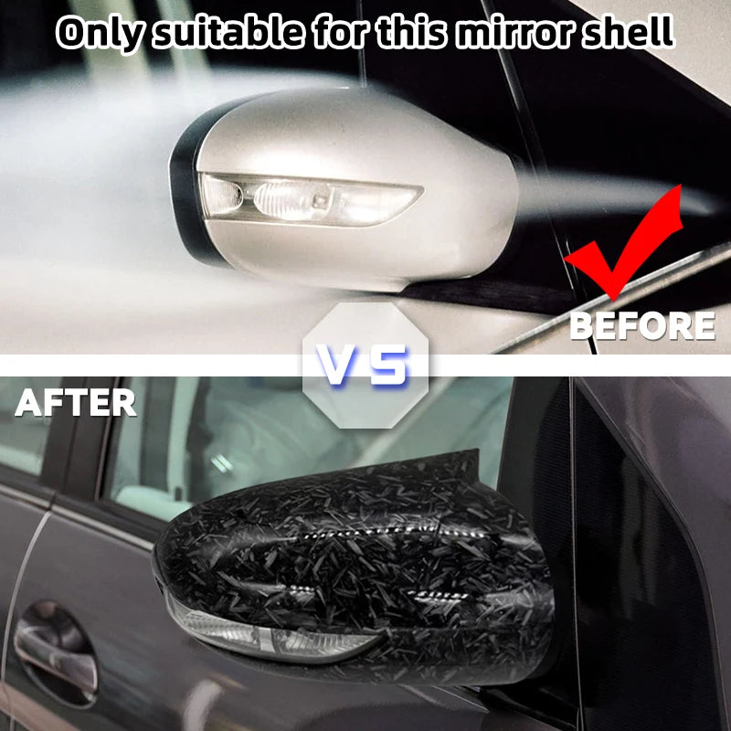 Σετ Καπάκια Καθρέφτη Πίσω Όψης Γυαλιστερού Μαύρου Mercedes W169 W245