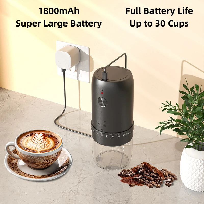 Crearoma Portable Electric Coffee Grinder &ndash; 40 Gear Settings
