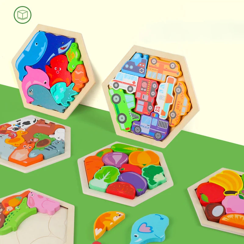 Wooden 3D Jigsaw Puzzle Baby Toy &ndash; Educational Development