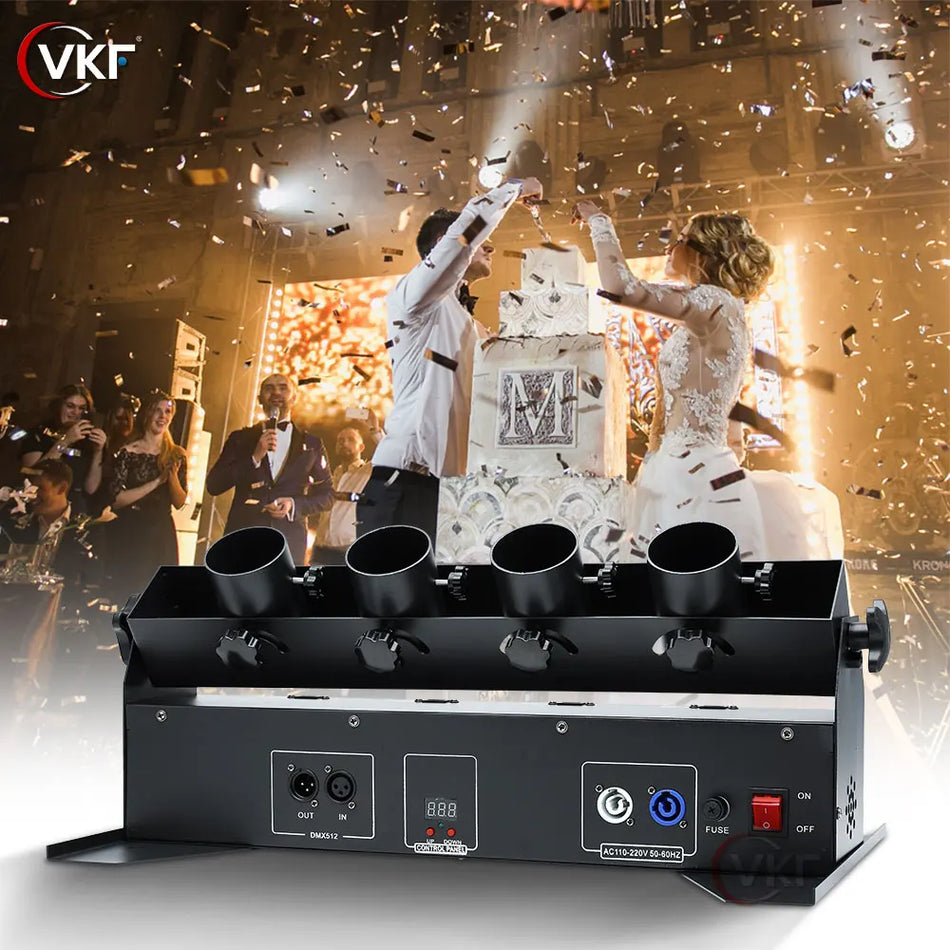 DMX512 Remote Confetti Cannon 105W Salute Gun For DJs, Weddings, Clubs, Self Contained 110-240V
