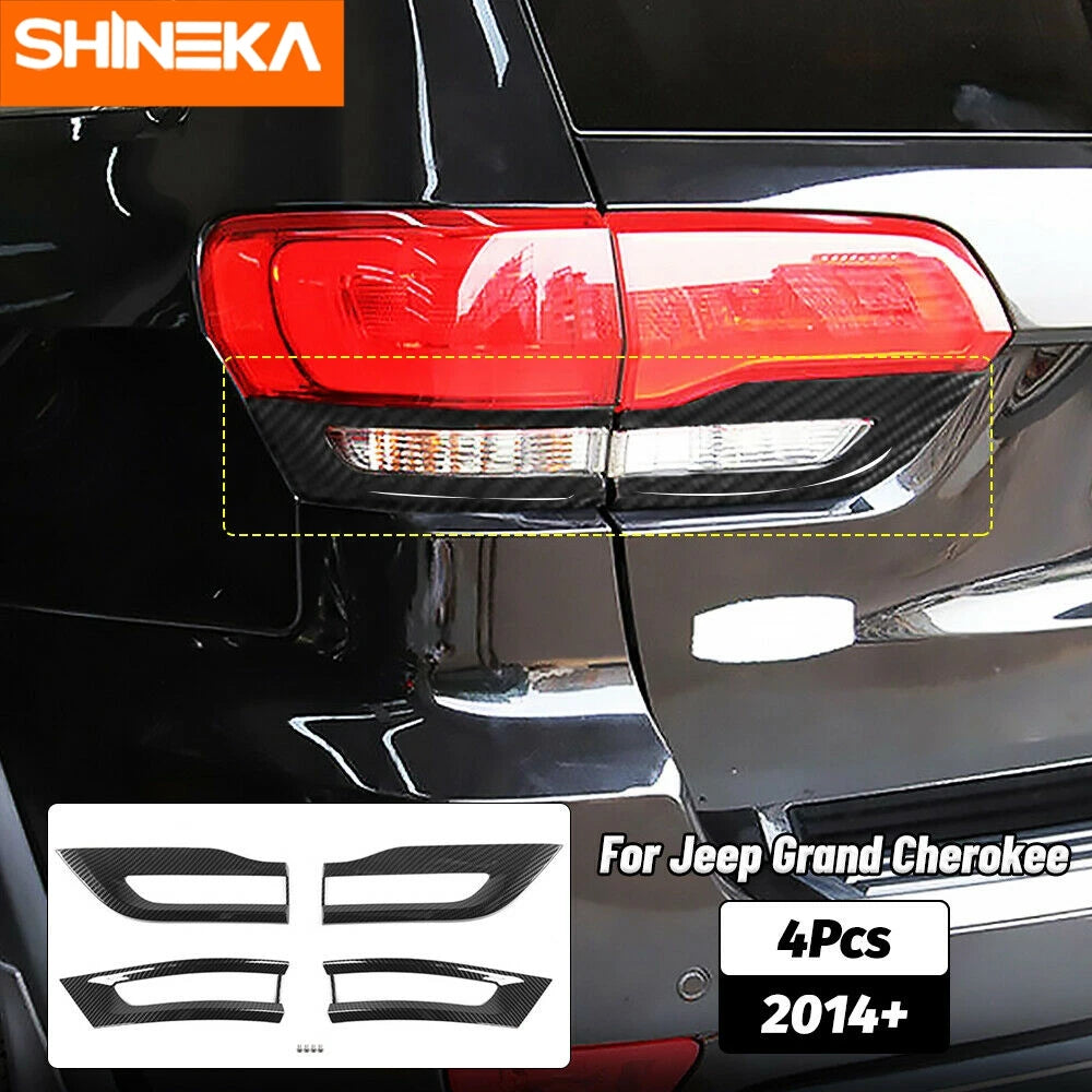 Premium Tail Light Guards for Jeep Grand Cherokee 2014-2020 | Shineka Rear Lamp Cover Trim Bezel ABS Accessories