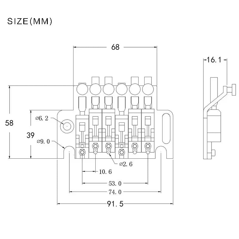 Miwayer Tremolo Bridge System With Whammy Bar &ndash; Precise