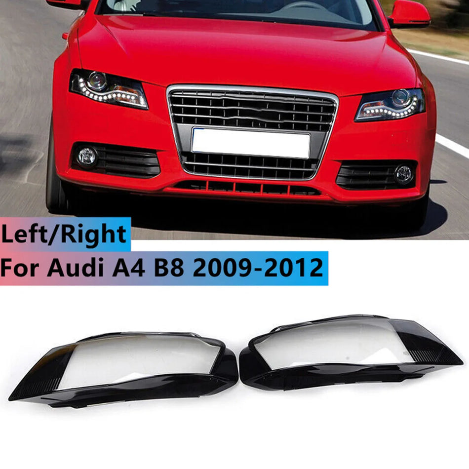 Headlight Lens Cover Clear ABS For Audi A4 A4L B8 2009-2012