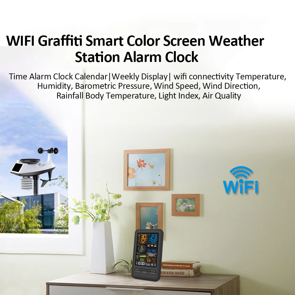 Smart WiFi Weather Station with Temperature, Humidity, Wind Speed and Air Quality Monitoring
