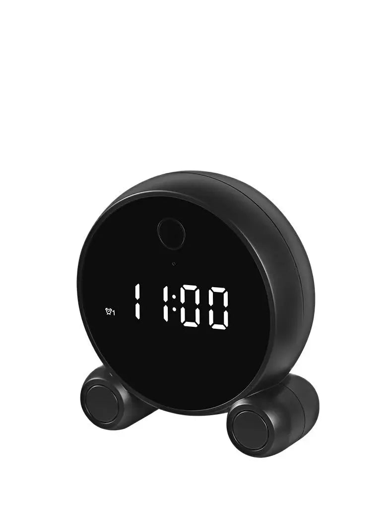 Tuya Wifi Alarm Clock Camera &ndash; HD Night Vision Motion Detection Black No SD