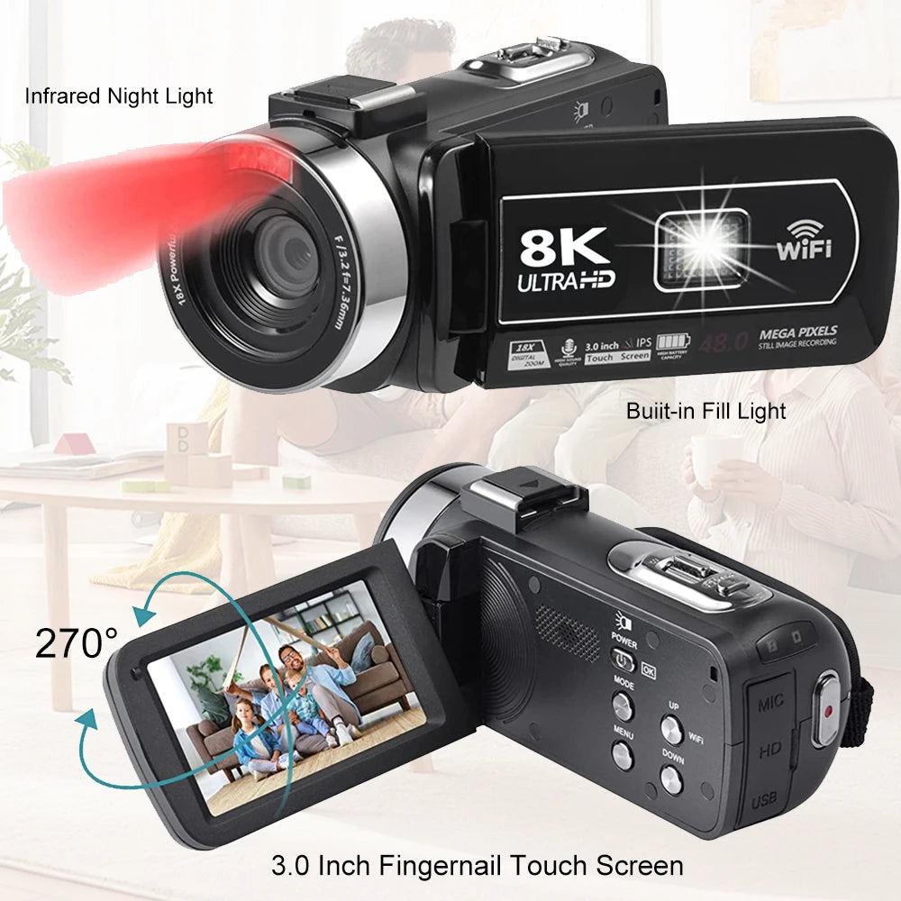 Ourlife 8K Digital Photography Camera &ndash; 48MP High-Resolution Imaging