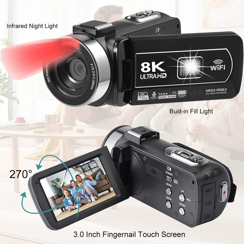 Ourlife 8K Digital Photography Camera &ndash; 48MP High-Resolution Imaging
