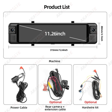 11.26inch 1080P Car DVR 4CH &ndash; Night Vision Parking Mode