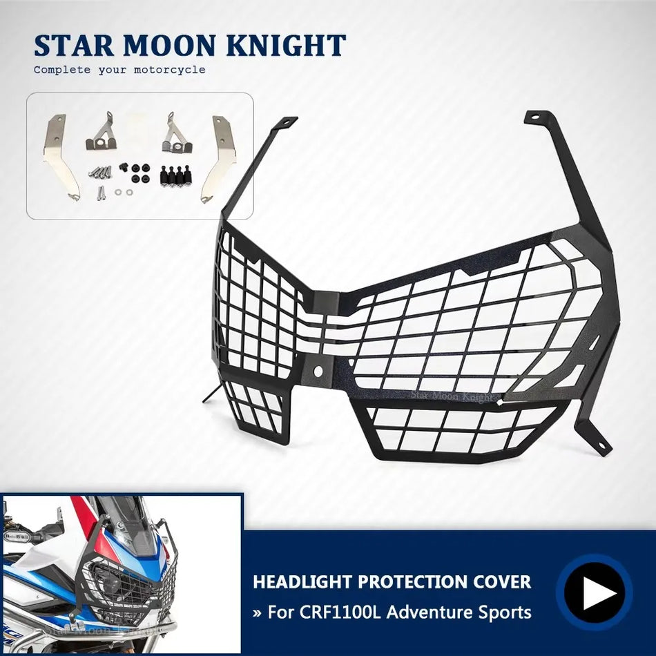 Protetor de Farol Honda Africa Twin CRF1100L Grelha de Proteção Feita de Alumínio CNC, Escudo Durável