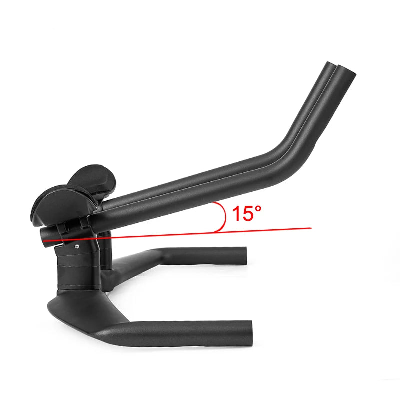 Ghidon Triatlon TT din Fibra de Carbon Aero pentru Biciclete de Șosea, 15 Grade, Compatibil cu Braț Stâng și Drept, Clema 31.1-32.5mm