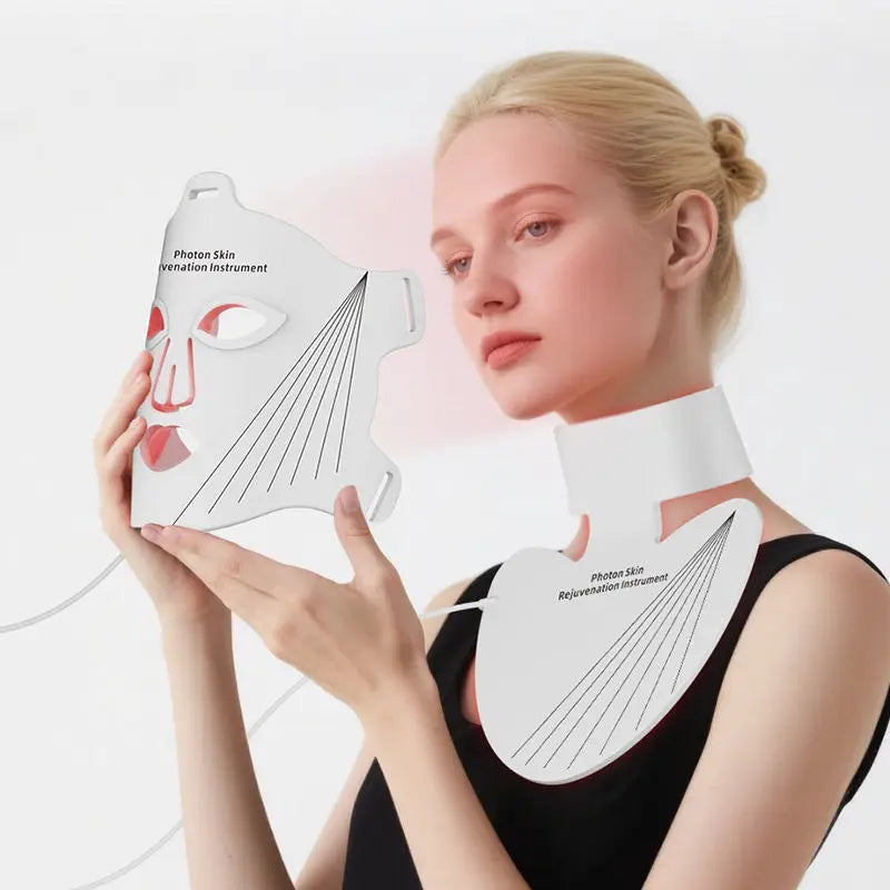 Rechargeable Red Light Therapy Mask With 8 Color LED For Anti Aging