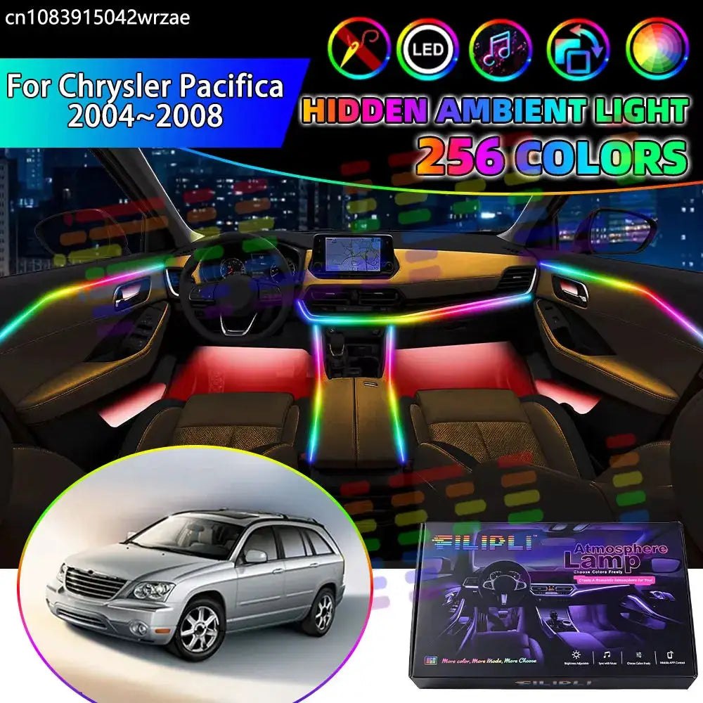 For Chrysler Pacifica 2004~2008 2005 2006 RGB Car Interior Ambient Lights Strips Breathing Lighting Kit App Control LED strips by InterCyprus Trading Ltd