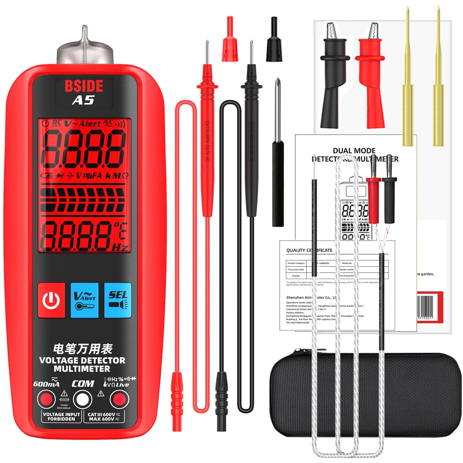 BSIDE A5 Smart Digital Multimeter &ndash; Voltage Detect and NCV A5 Tool Kits / CHINA