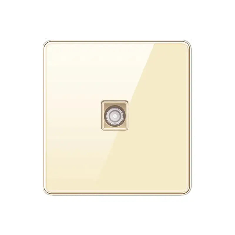 Luxury All Tempered Glass Wall Lamp Switch Button Golden UK Plug 13A Universal Wall Socket with Usb ,220V2gang2way Dimmer Switch TV