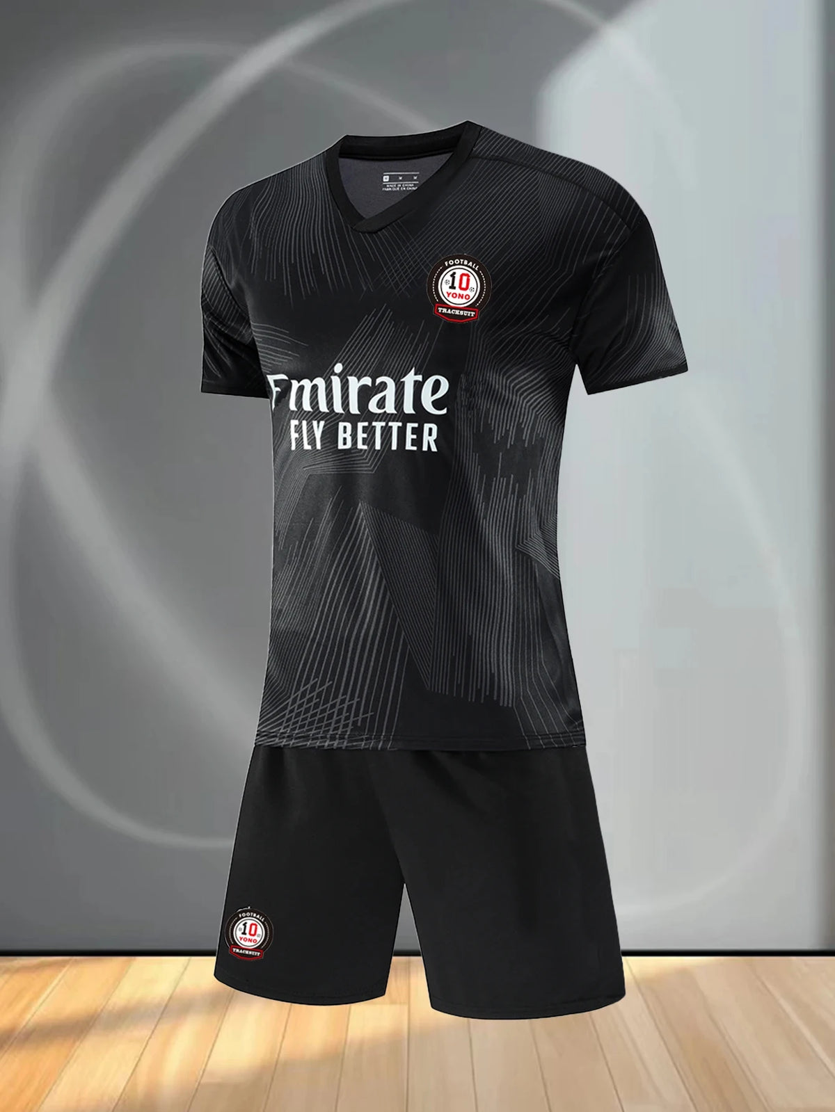 TOVIO Men's Breathable Football Uniform Set with Stylish Round Neck Top and Shorts