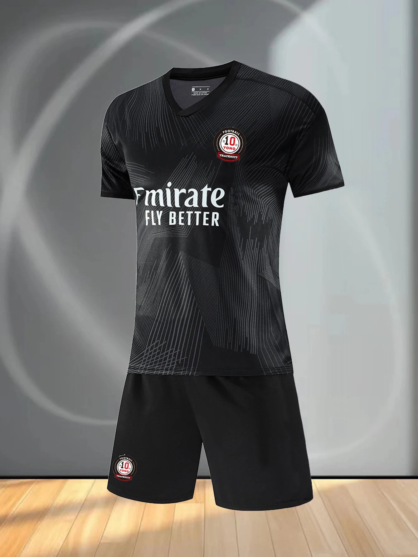 TOVIO Men's Breathable Football Uniform Set with Stylish Round Neck Top and Shorts