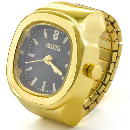 Ring Quartz Watch &ndash; Elegant Design for Couples golden-black