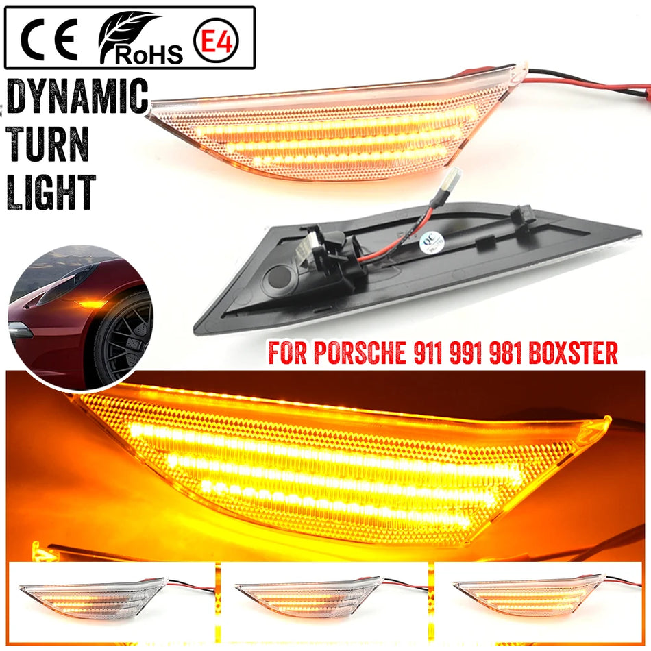 Sequential LED Side Marker Lights for Porsche 911 991 Boxster