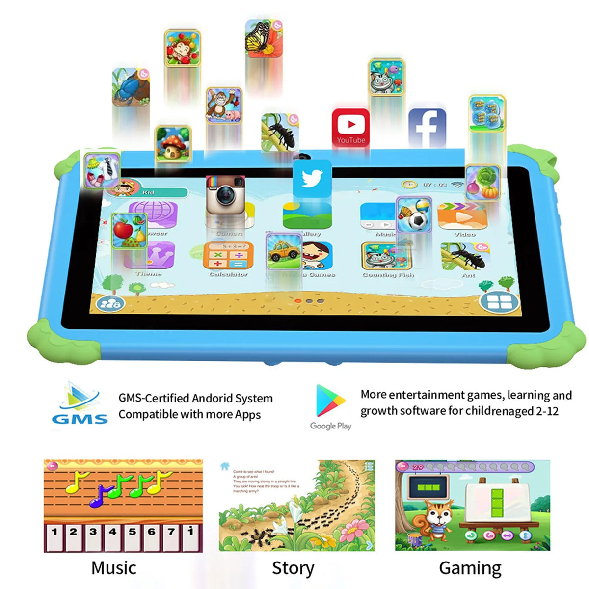 New 7 Inch Cartoon Pattern Kids Tablet &ndash; Ultra Slim