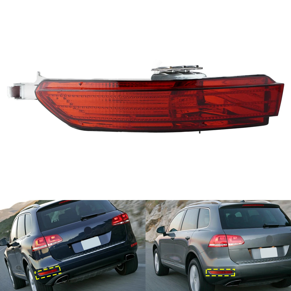 VW Touareg 7P Linker Hinterer Stoßfänger Reflektor Nebelscheinwerfer, Schwarzes Gehäuse