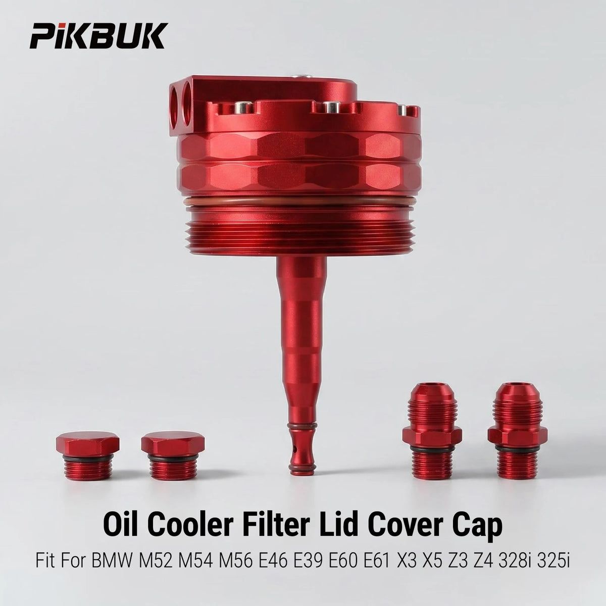 Aluminum Oil Cooler Cap With AN10 Fittings For BMW E46 E39 E60 X3 X5 by InterCyprus Trading Ltd