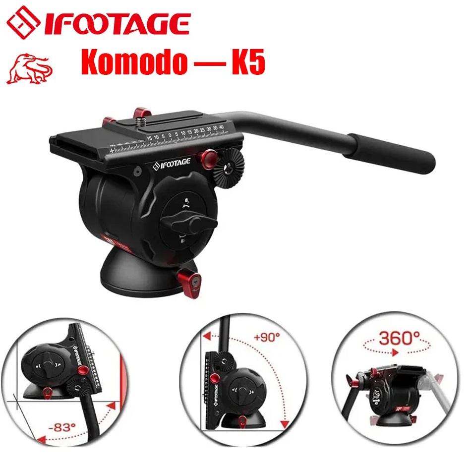 IFOOTAGE Fluid Head K5 &ndash; 360 Degree Drag Pan Head Pro