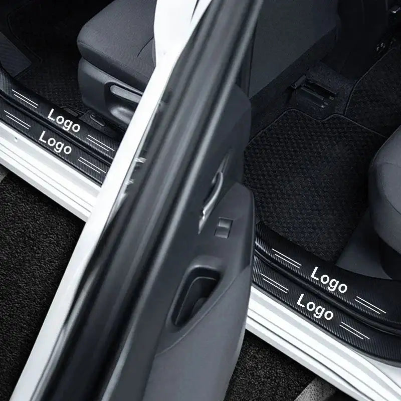 Dacia Duster Door Sill Sticker Set Carbon Fiber Trim 4Pcs