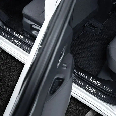 Dacia Duster Door Sill Sticker Set Carbon Fiber Trim 4Pcs