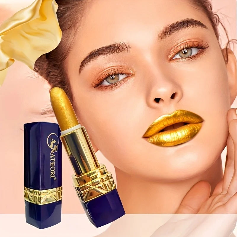 Luxurious Gold Bar Lipstick - Waterproof Long-Lasting Matte
