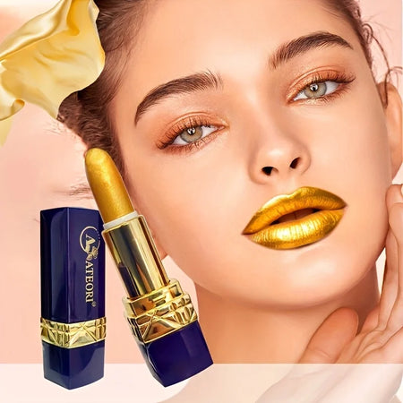 Luxurious Gold Bar Lipstick - Waterproof Long-Lasting Matte