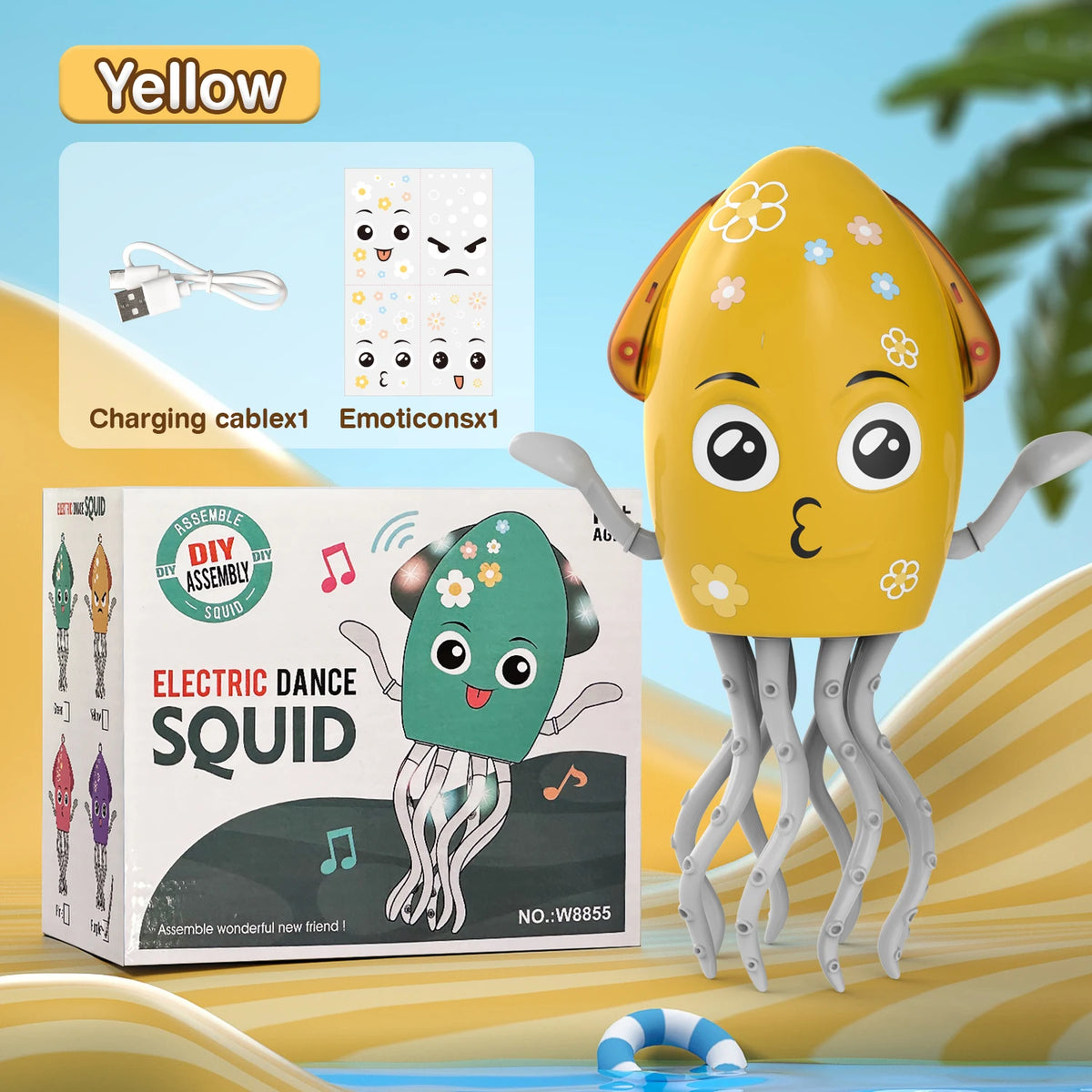 Funny Electric Crawling Octopus &ndash; Interactive Stress Relief Gift Yellow / OneSize