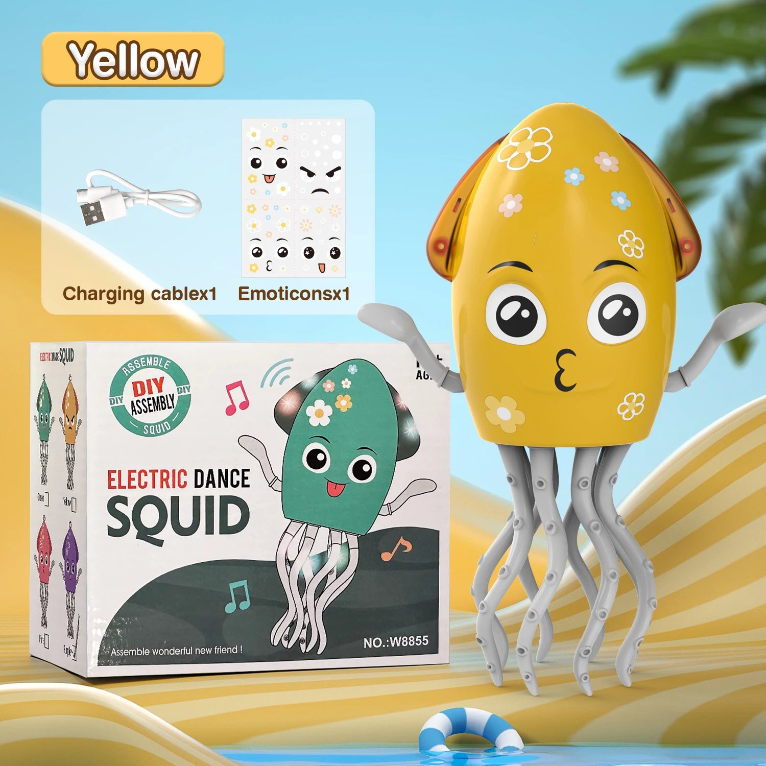 Funny Electric Crawling Octopus &ndash; Interactive Stress Relief Gift Yellow / OneSize