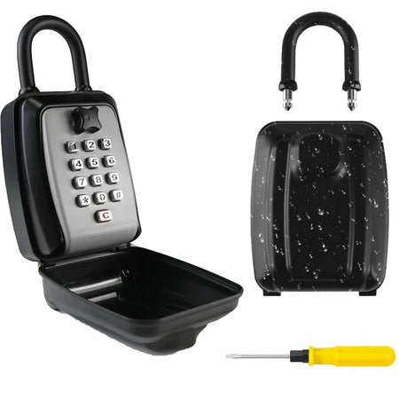 Password Combination Key Lock Box &ndash; Outdoor Waterproof Gray-hook style