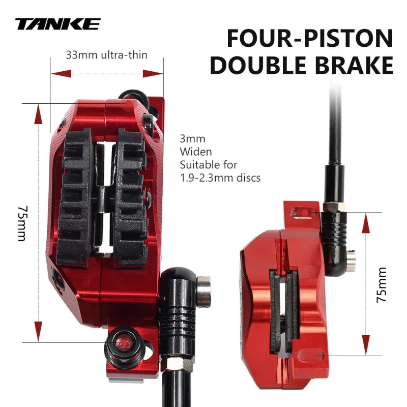 TANKE MTB TB-600 &ndash; 4-Piston Hydraulic Disc Brake With 160mm Rotor