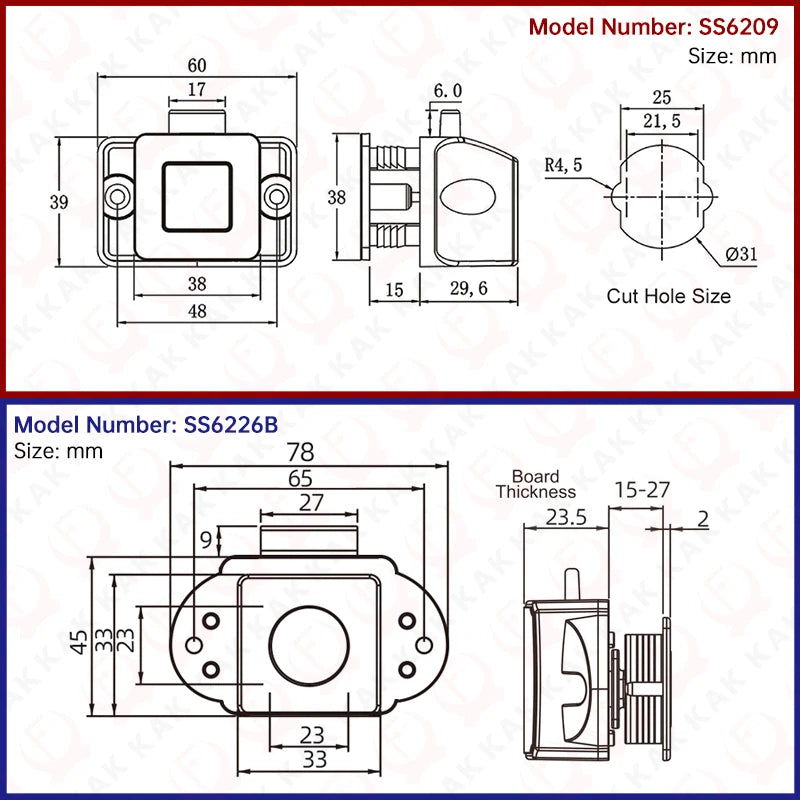 KAK 10Pcs Camper Trycklås RV Låda Lås Nyckellös Möbler