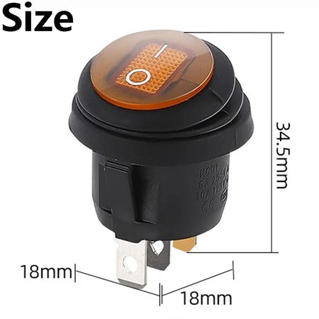 1Pcs On Off SPST Round Waterproof Boat LED Rocker Switch &ndash; Reliable Power Control