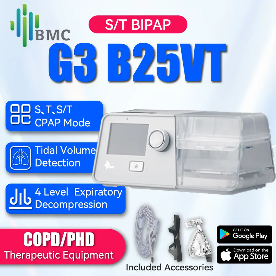 BMC G3 Bipap Maszyna z Pełną Maseczką Twarzy Rozmiar S M L POChP