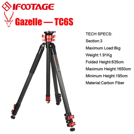 IFOOTAGE Gazelle TA5S TC5S TA6S TC6S Tripod &ndash; Carbon Fiber TC6S / CHINA