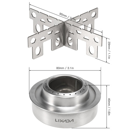 Lixada Mini Alcohol Stove With Cross Stand &ndash; Ultra Portable
