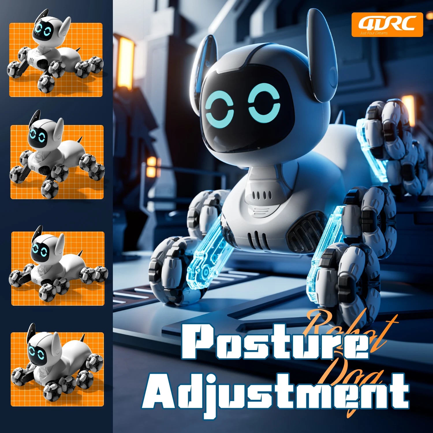 Y9 8WD RC Robot Dog Car Toy-40 Minutes Playtime With Music