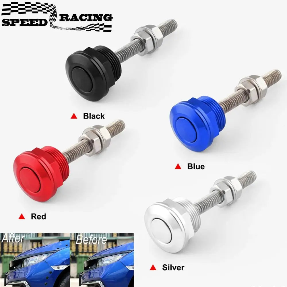 22mm 1Pc/4Pcs Universal Car Push Button Bonnet Hood Pins Kit Aluminum Quick Release Latch Bumper License Plate Lock Clip by InterCyprus Trading Ltd