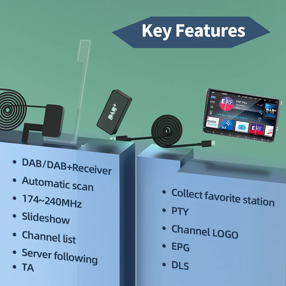 DAB Plus DAB Receiver Antenna - Automatic Scan USB Adapter
