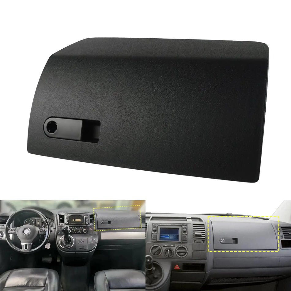 Black Glove Compartment Cover Without Lock Cylinder For VW T5 by InterCyprus Trading Ltd