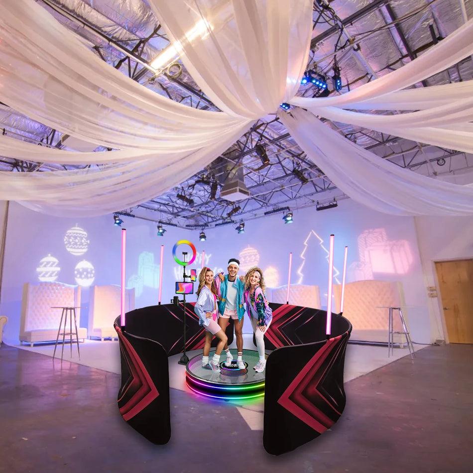 Φωτογραφικό Περίπτερο Γάμου με Ενεργοποίηση Φωνής RGB LED 360