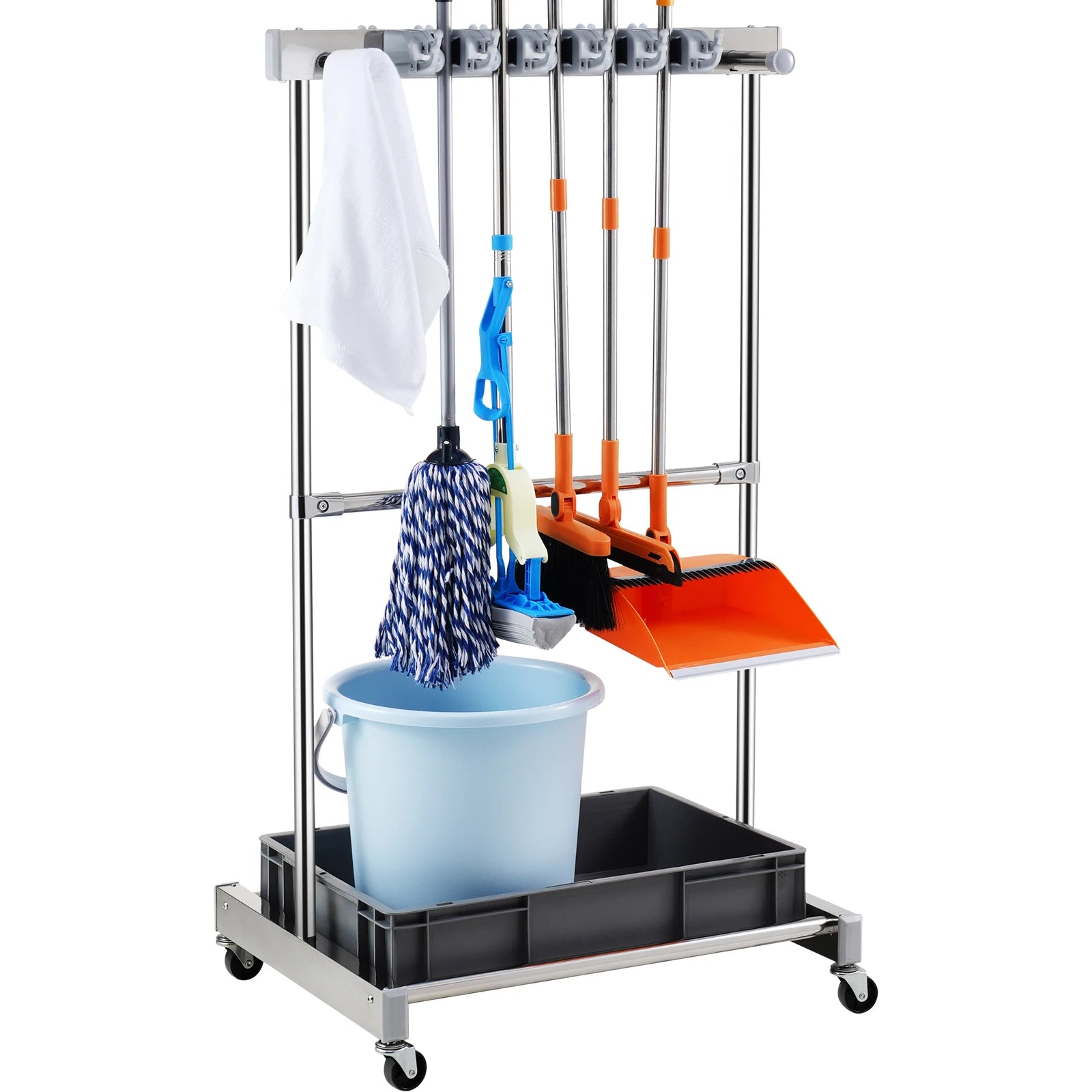 SucceBuy T60B Garden Tool Organizer &ndash; Wheel And Hook Storage