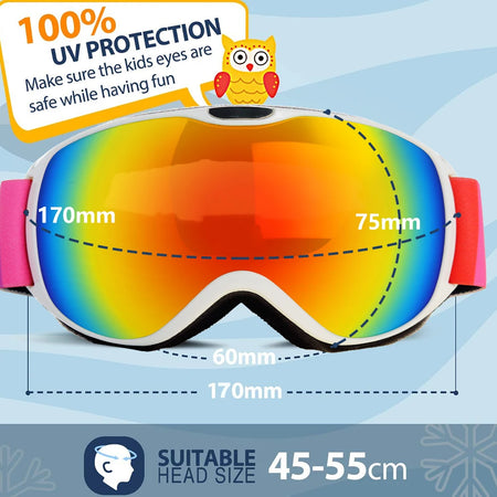BOLLFO Kids Ski Goggles &ndash; Anti-Fog UV400 Winter Eyewear
