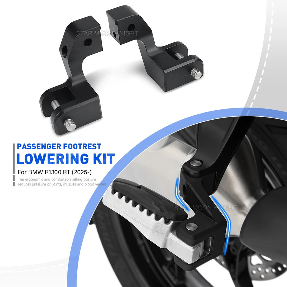 Σετ χαμήλωσης υποποδίου επιβάτη BMW R1300RT αλουμινίου, μετατόπιση πεταλιού ποδιού για άνετη οδήγηση